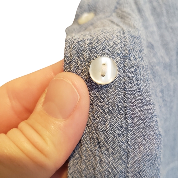 Lucky Brand Chambray Tie Waist Dress XS - Picture 6 of 9